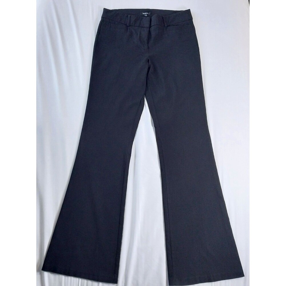 XOXO Women's Black Dress Pants Wide Leg Mid Rise Stretchy Size 9/10